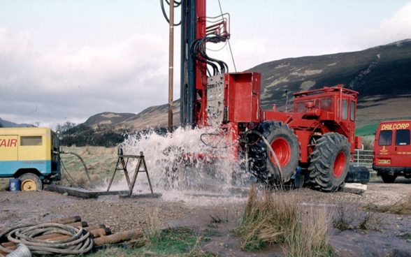 Drilling of a borehole for a groundwater well