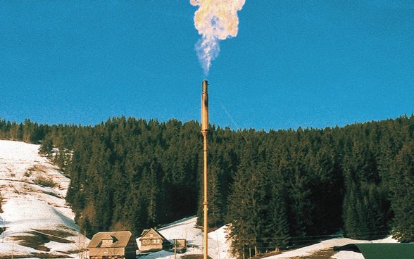 Gas flare in Finsterwald